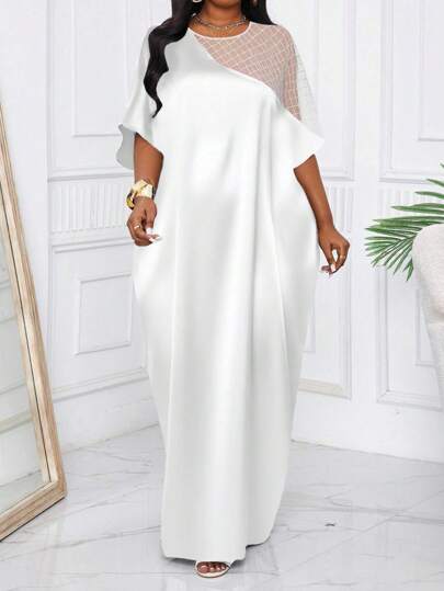 SHEIN Lady 秋冬优雅工作办公室黑白花卉印花斜口袋加大码连衣裙端庄连衣裙，太阳裙女士夏季服装女士夏季连衣裙女士度假服装女士沙滩服装女士婚礼宾客礼服女士生日礼服猎豹印花商务休闲女士生日服装女士 7 月 4 日女士