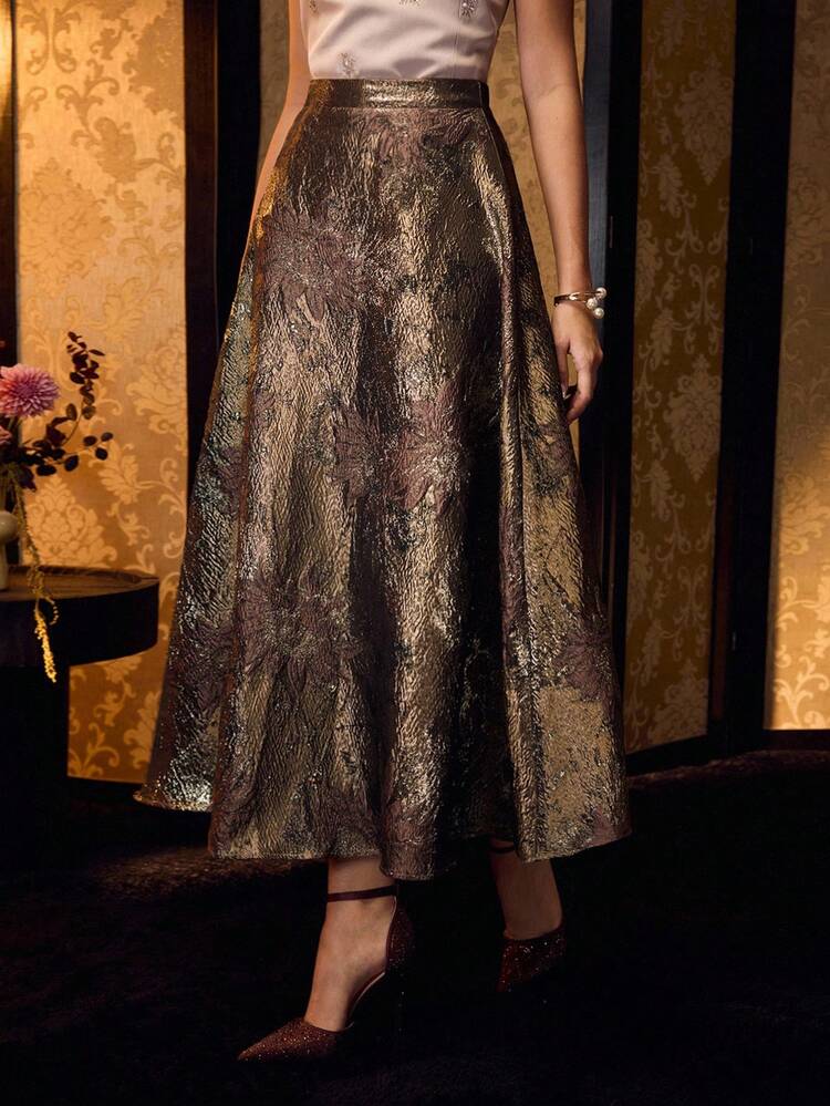 HIGH WAIST ALL OVER PRINT SKIRT