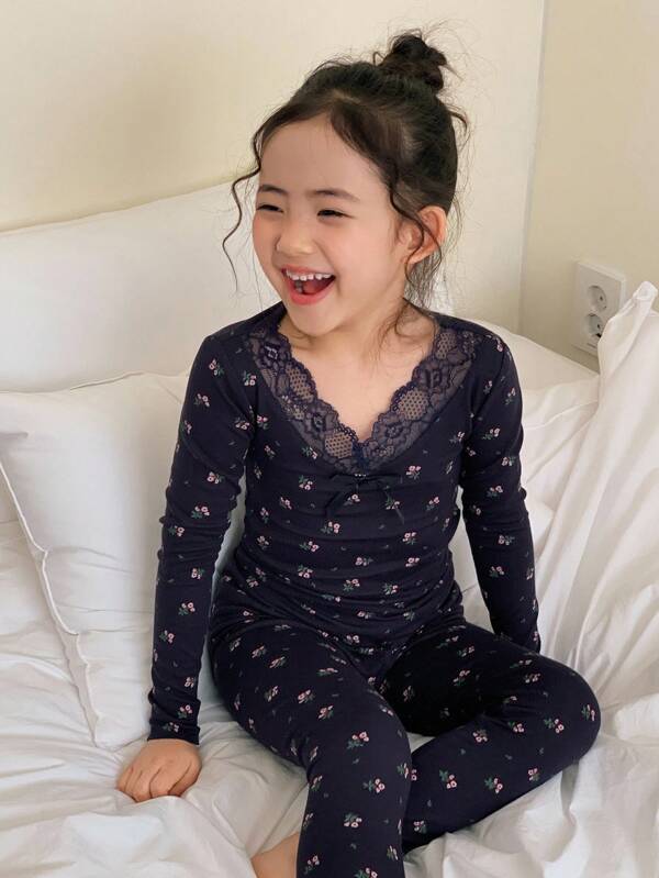 DAZY 2pcs Young Girl Girls Casual Long Sleeve Top And Pants Set, Home Wear Fall,Winter