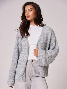 MUSERA Áo len cardigan tay loe dáng rộng, phong cách Y2K thập niên 90, thường ngày, dễ thương, ngọt ngào, thích hợp cho sân bay, đi học, mặc hàng ngày, dự tiệc tối, thanh lịch. - Xám - Xem 5