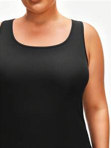 Shapelle Forme Plus Size Casual Basic Scoop Neck Sleepwear Top