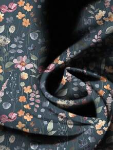 EMERY ROSE Women's Casual Elegant Flutter Sleeve Loose Blouse, Minimalist Design Suitable For Summer, Front Button Closure, Ditsy Floral, Vintage Flower Pattern Chic Blouses For Women - Dusty Blue - View 5