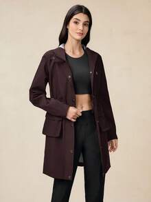 OutZeal Women Jacket Long Sleeve Top Camping Hiking Water-Resistant Hooded Long Length Drawstring Waist With Zip Pockets