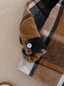 Souflis Souflis Set da 2 pezzi per bambini dai 4 ai 7 anni, composto da camicia con colletto a quadri vintage e pantaloni casual in velluto a coste, stile da strada, adatto per autunno/inverno - Multicolore - Visualizzare 4