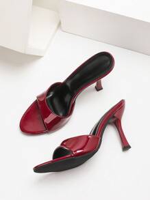 CUCCOO SZL Women's Fashionable Elegant Solid Color Round Toe Stiletto High Heel Sandals