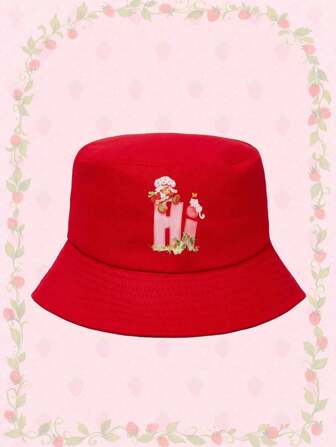 Cartoon & Letter Graphic Sun Protection Bucket Hat For Women