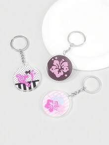 ROMWE Kawaii Móc khóa 3 chiếc hình nốt nhạc và biểu tượng hoa - Nhiều màu - Xem 4