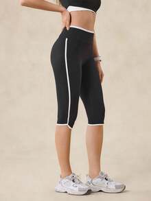 OutZeal Damskie legginsy odprowadzające pot, z wysokim stanem i kolorowymi blokami, do ćwiczeń na świeżym powietrzu, na co dzień i na co dzień - Czarne i Białe - Zobacz 9