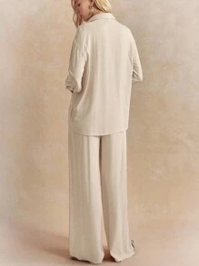 Écloséra Áo cánh thêu jacquard cao cấp phong cách Trung Hoa xuân/thu mới, bộ hai mảnh lấy cảm hứng từ phong cách cổ điển dành cho nữ - Màu be - Xem 6