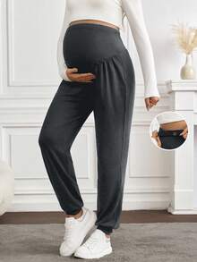 SHEIN 可调节腰部休闲孕妇裤