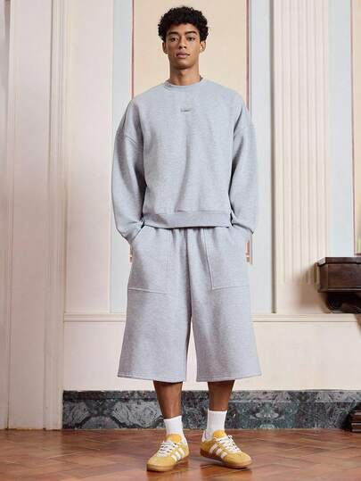 SWAVVY 2 件套男士套头衫和短裤套装，适合秋冬