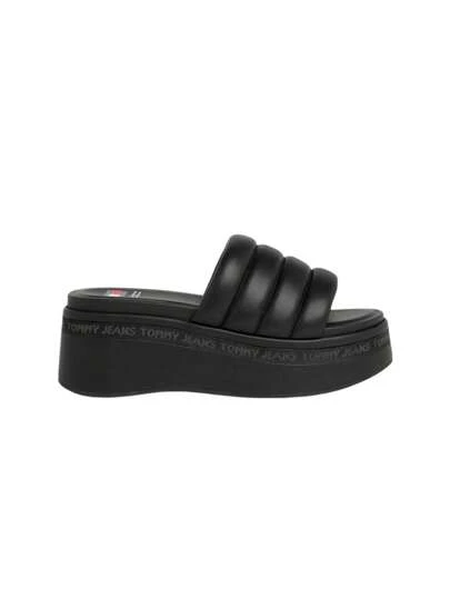 Tommy Hilfiger Jeans Damen Wedge Women' Sandals Black EN0EN02455