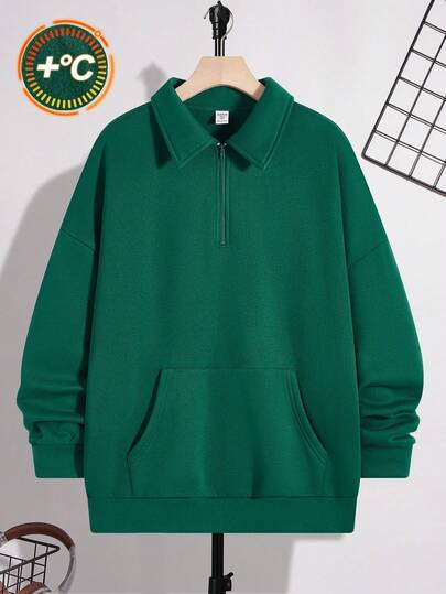 SHEIN 1 Piece Teen Boy's Casual Sports College Half-Gate Stand-Up Collar Sweatshirt With Grab Material Fabric Green Basic Versatile Suitable For Teen Boy Outfits Toddler Boy Clothes Back To School Boys Set Suitable For Birthday Parties, Evening Parties, Performances, Weddings, Baptisms, Opening Ceremonies Daily Suitable For Daily Use Suitable For School Suitable For Travel Suitable For Sports Suitable For Autumn And Winter Seasons Sweat Shirt Track Suit Fall