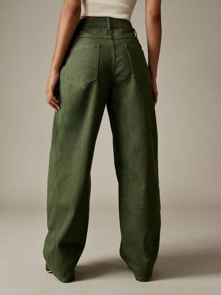 MISSGUIDED Retro Wide Leg Barrel Jeans High Waisted Western Cowgirl Bell Bottom Denim Pants Fall Winter Casual Everyday Streetwear