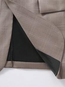 Manfinity Mode Men's Large Plaid Print Button Front Casual Business Suit Jacket - Multicolor - View 7