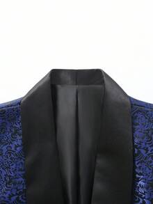 Manfinity AFTRDRK 男士披肩领花卉提花长袖单扣派对西装外套