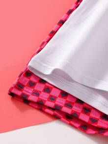 5件装 女童/学生 心形和棋盘格印花 舒适棉质内裤 - 彩色 - 查看 6