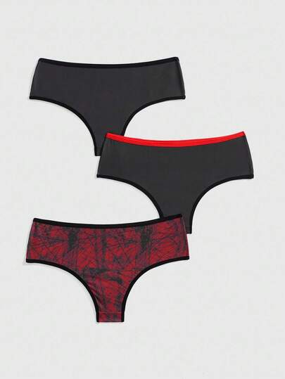 Friday the 13th X ROMWE 3pcs/Pack Horror Movie Themed Briefs, Halloween