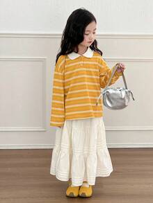 DAZY 女童T恤，秋季款 - 黃色 - 查看 2