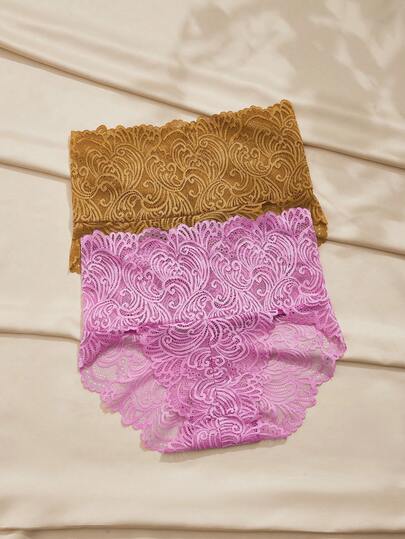 Charlaine 2pcs/Set Women's High Waist Lace Panties