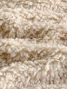 Loomiva 女婴杏色蓬松连帽开衫，带绒球装饰，纹理羊毛夹克，适合女婴/男婴，百搭保暖，柔软舒适，秋冬季穿着 - 卡其色 - 查看 8