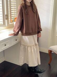 DAZY 女式拼色拼接二合一长裙