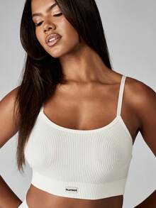 Missguided x Playboy Ribbed Knit Bralette High Waist Panty Set Seamless Wireless Undergarments Breathable Comfortable Two Piece Matching Underwear Lingerie Loungewear Essential Basic