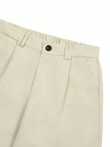 Calvornis Men's Solid Color Casual Business Travel Tapered Leg Suit Pants, Formal Formal, Ceremony - Beige - View 4