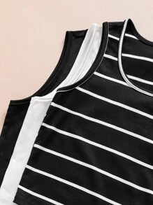 3件套青少年女孩休闲百搭条纹背心套装 - 彩色 - 查看 4