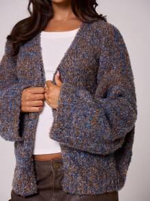 MUSERA 超大喇叭袖针织套头开衫，Y2K 90年代休闲可爱甜美机场风宽松返校季冬季日常晚宴派对优雅毛衣 - 藏蓝色 - 查看 2