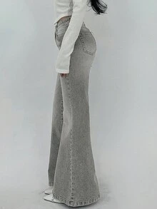 DAZY Women's Casual Flare Leg Jeans