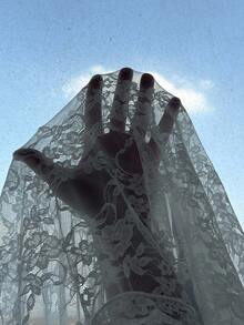 SHEIN EZwear 大码性感蕾丝和网眼迷你裙 - 白色 - 查看 4