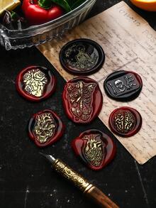 1 chiếc con dấu sáp dòng DARK SERIES mới, đầu con dấu kiểu cổ điển, chất liệu đồng thau có thể tháo rời, đầu con dấu sơn lửa dùng cho thiệp mời đám cưới, bao bì quà tặng, sổ lưu niệm, trang trí quà tặng thủ công DIY. - Nhiều kích cỡ - Xem 3