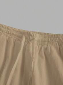 EASEVO Plus Size Men's Slim Fit Loose Long Pants, For Fall - Camel - View 5