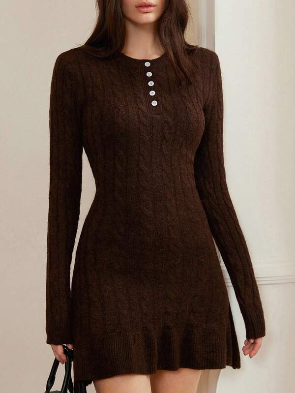 Aveloria Rosie Autumn/Winter New Wool-Blend Fashionable Fish Tail Knit Dress