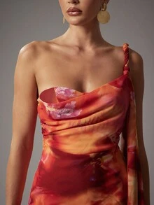 Hauture Estampado abstracto floral y animal sexy para mujer - Multicolor - Ver 2