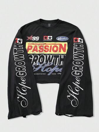 Street Life Men's Racing Element Printed Short Pullover Sweatshirt