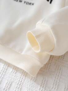 Cozy Pixies 3 件套男婴/女婴字母印花柔软针织连帽长袖运动衫、松紧腰运动裤和无袖羊毛背心套装 - 彩色 - 查看 8