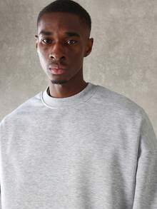 SUMWON Essential Crop Fit Sweatshirt Modern Athletic Pullover Loungewear Workout Casual Gym Sports Training Streetwear Fall Winter Layering Piece Urban Fashion - Grey - View 4