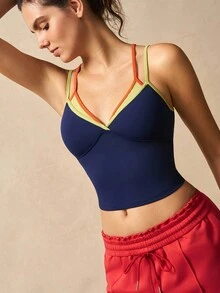 VARSIVA 夏季休闲撞色拼布无袖短款上衣 - 彩色 - 查看 9
