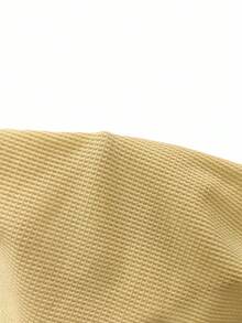 SHEIN LUNE Casual Loose Fit Solid Color Drop Shoulder T-Shirt, Spring/Autumn - Pale Yellow - View 3