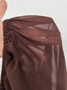 Maweii Plus-Size Women's Sexy New Year Georgette Crewneck Cover-Up