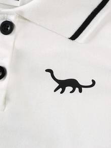 SHEIN 2-5 件套全新婴儿幼儿夏季 Polo 衫短袖时尚婴儿服装套装，2 套服装 4 件套组合 - 彩色 - 查看 3