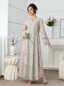 Yasmyna Romantic Floral Lace Patchwork Loose Fashionable Dress For Women - Multicolor - View 7