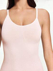 SHAPORA Women's Solid Color Camisole Bodysuit - Baby Pink - View 5