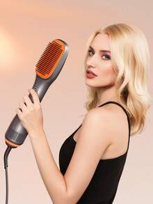 JMMO HAIR | Straightener Brush, Hot Comb, Heated Hair Tool For Smoother, Negative Ions Hair Straightening Brush With Less Frizz, Hot Brush Straightener For Effortless Styling & Shine, No Tugs, NoTangles & No Snags Curling Brush,Thermal Straightening Brush, Graduation Birthday Holiday Summer Fall Autumn Y2K Fancy Fashion Women Makeup Cosmetic Party Beach Travel Camping Outdoors - Grey - View 8