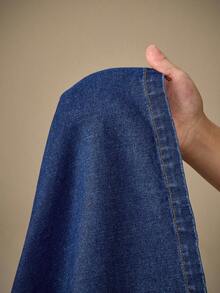 Selenza Women's Long Sleeve Single-Breasted Cargo Pocket Casual Denim Jacket - Blue - View 7