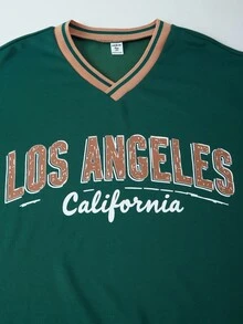 SHEIN Casuvi Kid Teen Girl 2-Piece Set: Vintage School Style Ribbed Crew Neck Sweatshirt With Letter Graphic, Woven Plaid Pleated Skirt, Suitable For School, Casual Wear In Spring And Autumn, Fall Clothes Outfit Winter