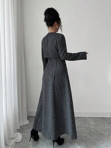 Elenzga 2 pièces Tenue d'Halloween - Ensemble robe camisole et veste à manches longues - Noir et Blanc - Voir 2
