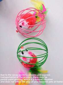 Set di giocattoli divertenti e colorati a gabbia per topi, per alleviare la noia - Mantieni il tuo gatto divertito con palline rotanti e giocattoli per topi interattivi - Multicolore - Visualizzare 8